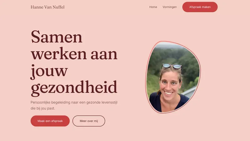 Homepage of Diëtiste Hanne Van Nuffel